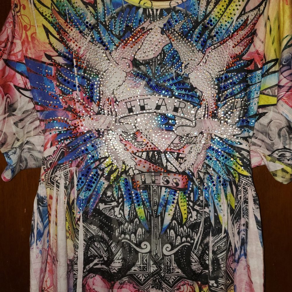 S-twelve Rhinestone blouse size L - Picture 6 of 7